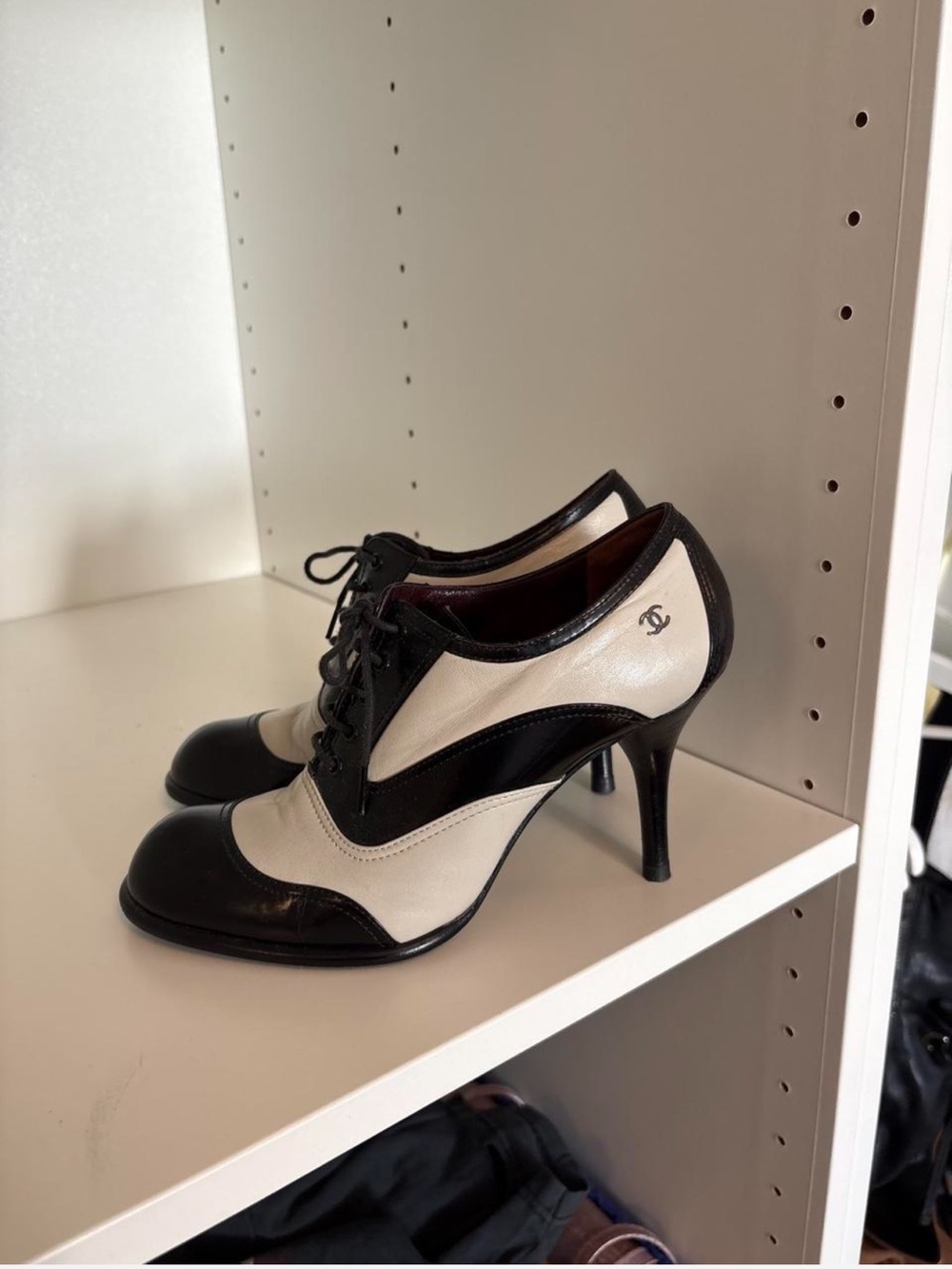 Vintage Chanel Oxford Leather Heels